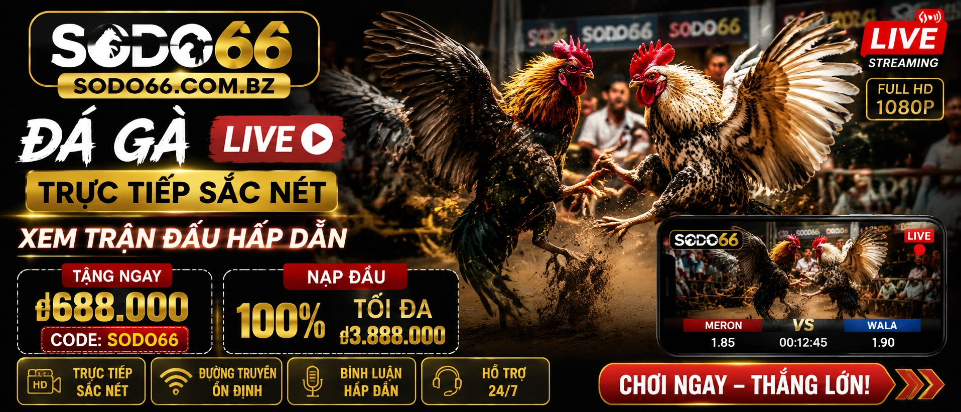Ảnh hỗ trợ trải nghiệm Mobile Web của danh mục Đá Gà